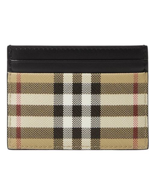Burberry Black Card Holder "Check" for men