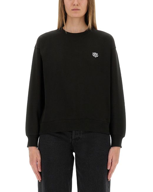 KENZO Black Embroidered Crew Neck Sweatshirt