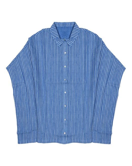 120% Lino Blue Camicia Oversize