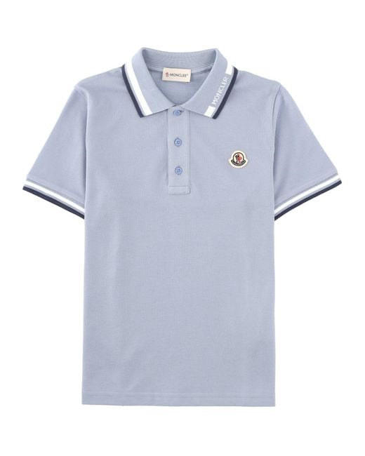 Moncler Blue Polo Maniche Corte