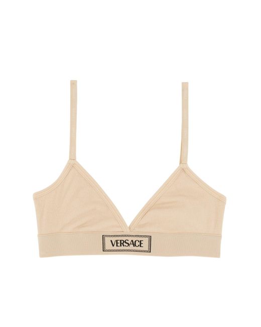 Versace Natural Bralette With Logo