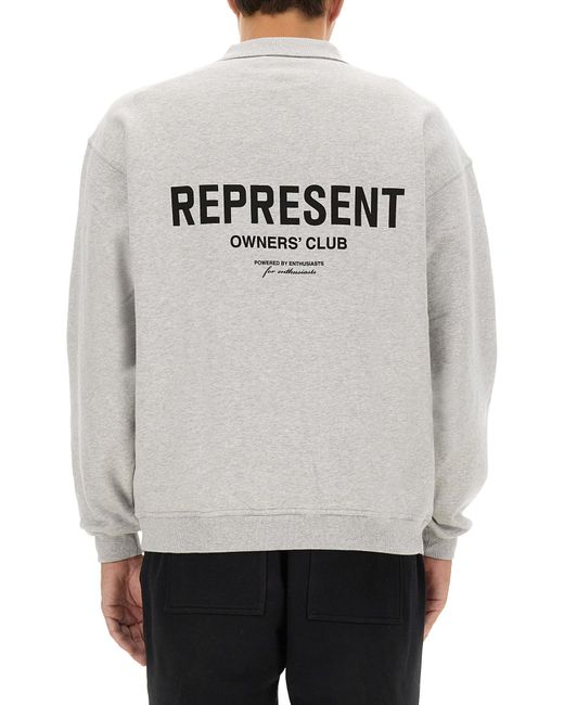 Polo Con Logo di Represent in Gray da Uomo
