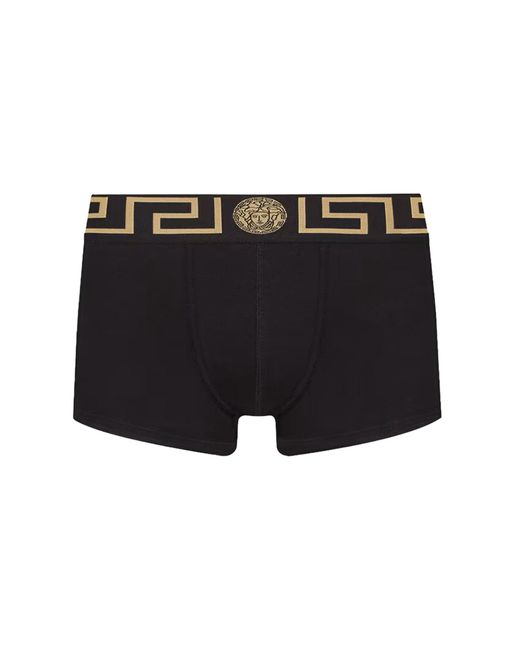 Versace Black Boxer Shorts With Greek for men