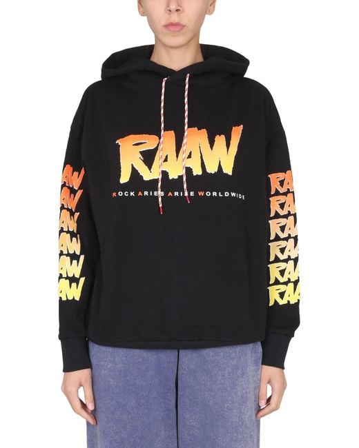Aries Black Cotton Logo Print Sweatshirt
