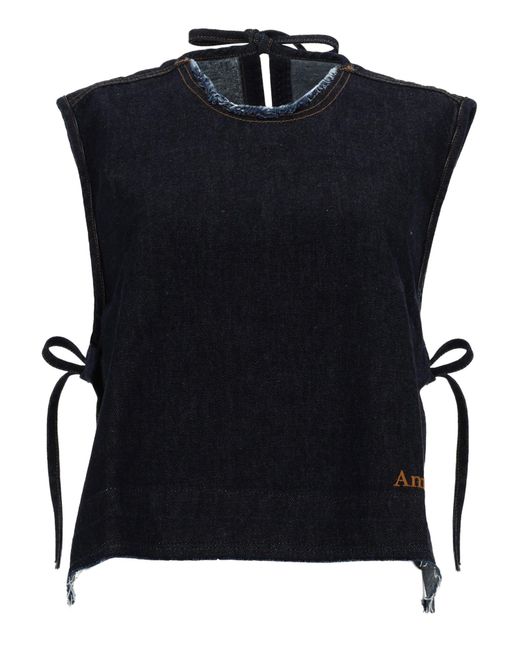 AMISH Black Denim Sleeveless Top