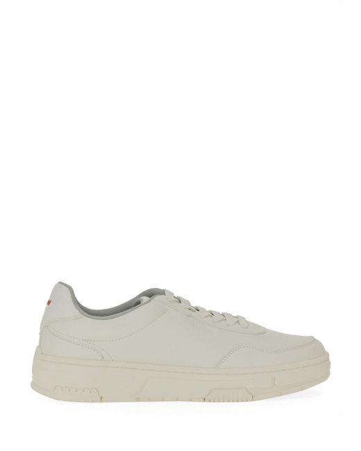 HUGO White Sneaker With Subtle Zigzag Detail for men
