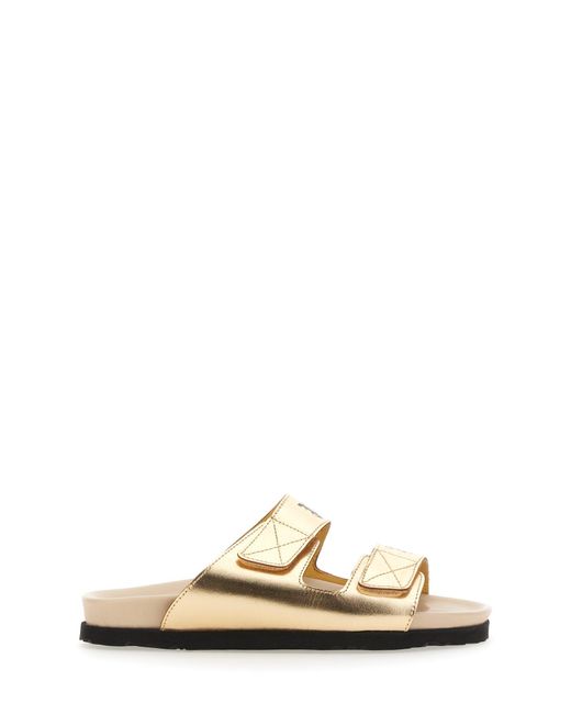 Palm Angels Metallic Sandal With Logo