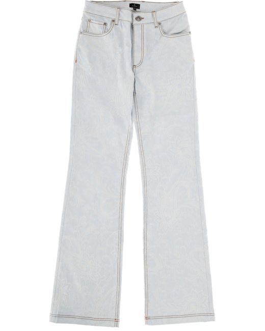 Etro White Flared High Rise Jeans