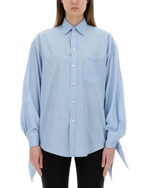 Balenciaga Blue Blouse With Knotted Cuffs