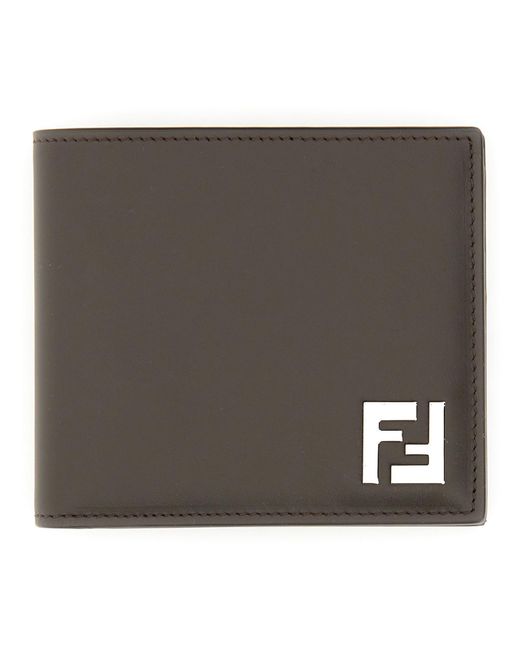 Fendi Black Bifold Squared Ff Wallet for men