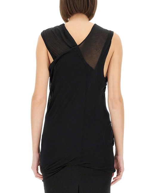 Top Con Incrocio di Rick Owens in Black