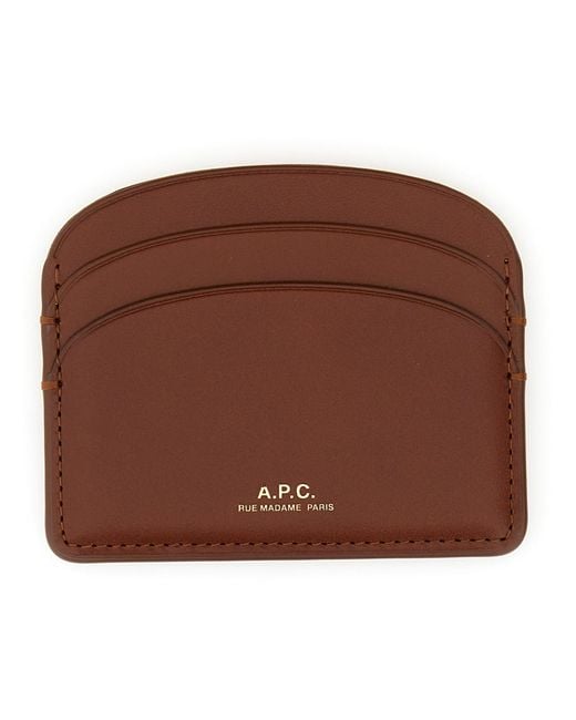 A.P.C. Brown Demi Lune Card Holder