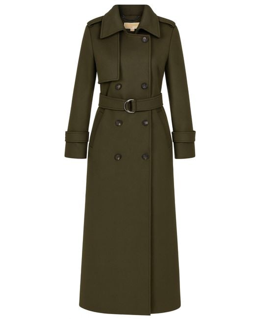 MICHAEL Michael Kors Green Belted Trench Coat