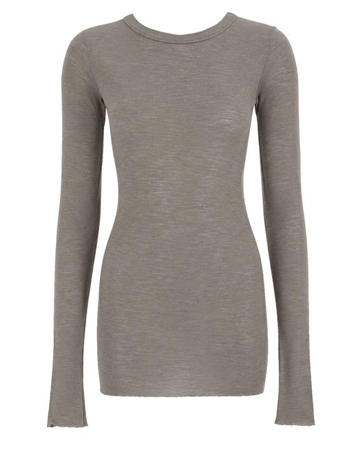 Rick Owens Gray T-Shirt A Manica Lunga