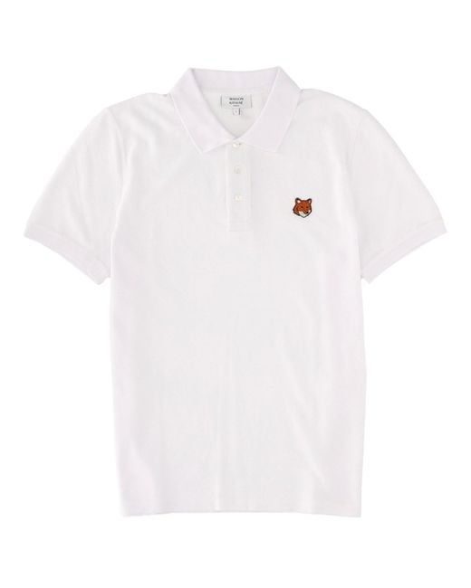 Maison Kitsuné White Polo With Logo for men