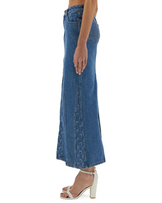 Gonna Lunga "Moon Laser" di MARINE SERRE in Blue