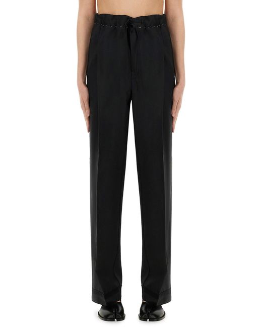 Maison Margiela Black Mohair Wool Trousers