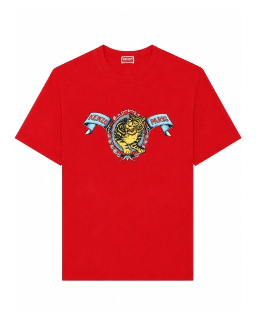KENZO Red Graphic T-Shirt for men