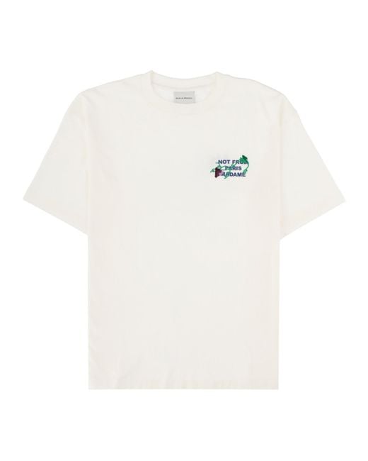 Drole de Monsieur White T-Shirt Con Slogan for men