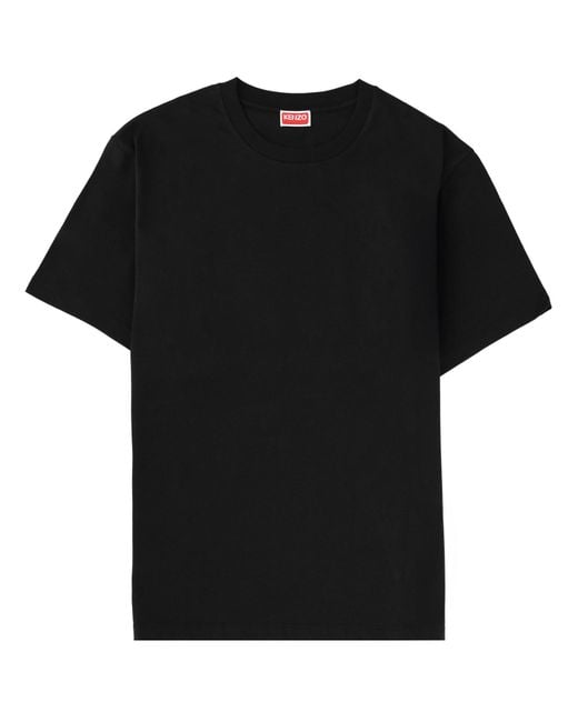 KENZO Black Solid Crew Neck T-Shirt