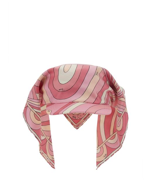 PUCCI Visor With Scarf in Pink | Lyst