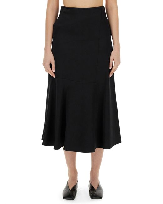 Jil Sander Black Flared Skirt