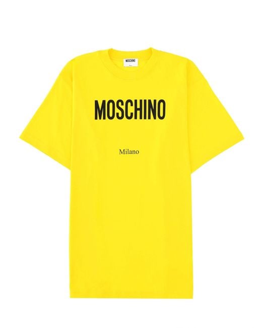 Moschino Yellow Crew Neck T-Shirt for men