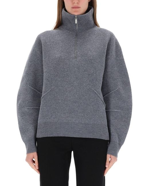 Helmut Lang Gray Zippered "Apex" Jersey