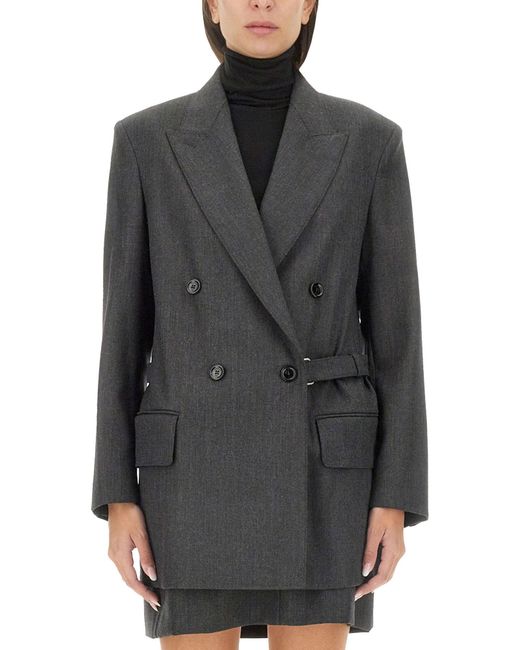 Max Mara Gray Nebbie Virgin Wool Blazer