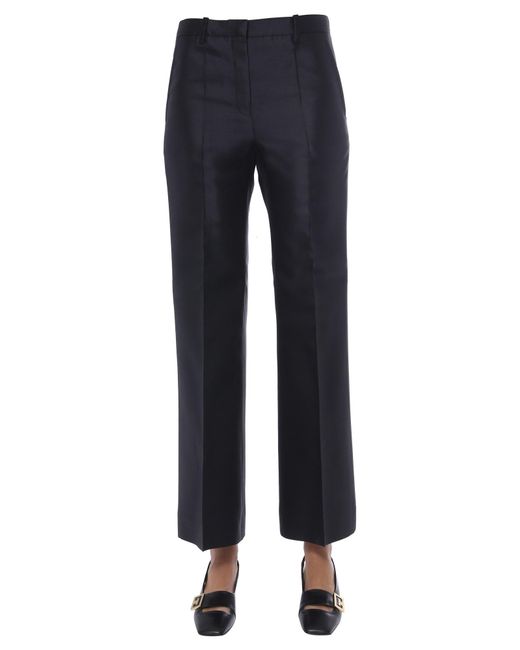 Givenchy Blue Wide-Leg Pants With Front Zipper Closure