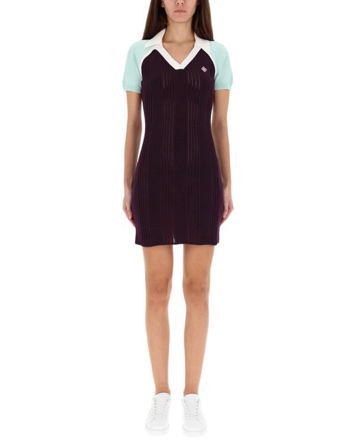 Casablanca Purple Fitted Mini Dress