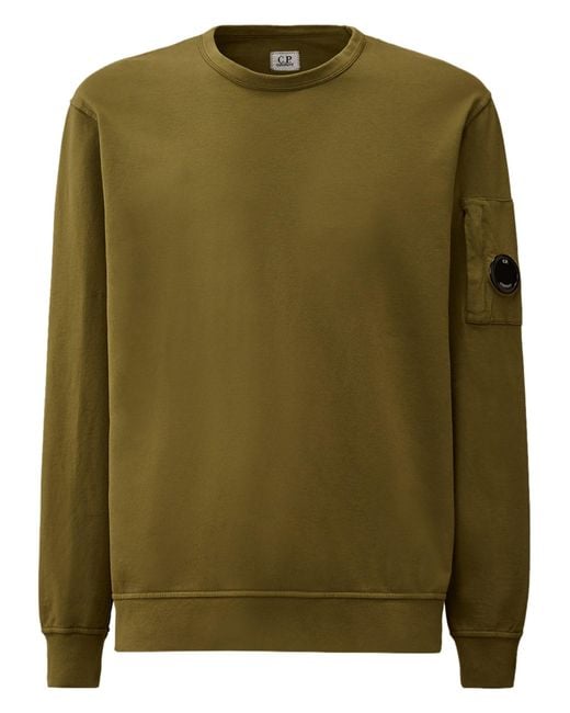 C P Company Green Felpa Con Patch Logo for men