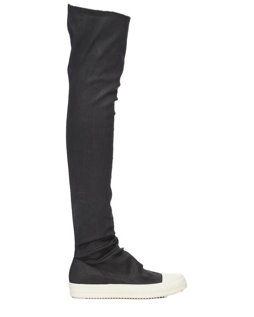 Rick Owens Black Over-The-Knee Sneaks Denim