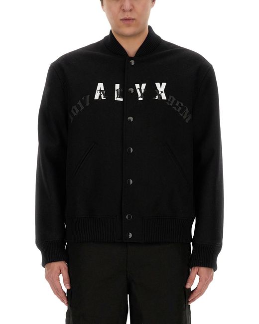 1017 ALYX 9SM Black Bold Logo Bomber Jacket for men
