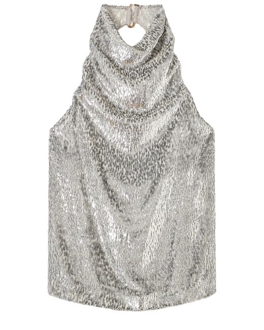 Stella McCartney Gray Metalized Polyester Silk
