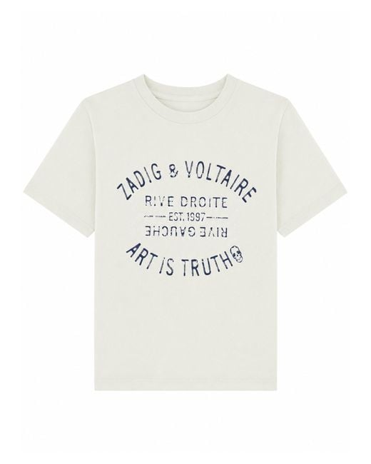 Zadig & Voltaire White T-Shirt Con Stampa