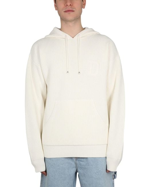 Drole de Monsieur White Hooded Shirt for men