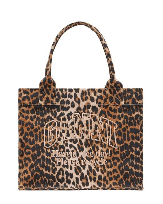 Ganni Brown Large Tote Bag