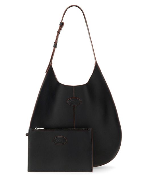 Di Bag Hobo In Pelle Piccola di Tod's in Black