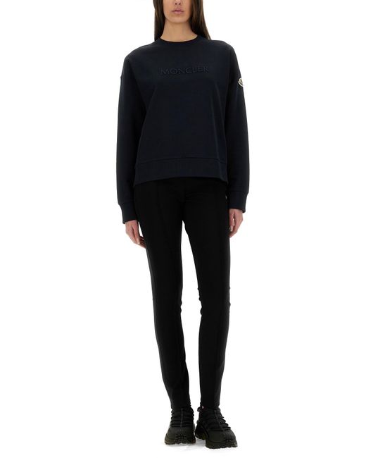 Felpa Con Patch Logo di Moncler in Black