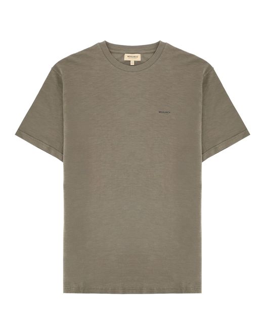 Woolrich Gray T-Shirt Con Logo for men