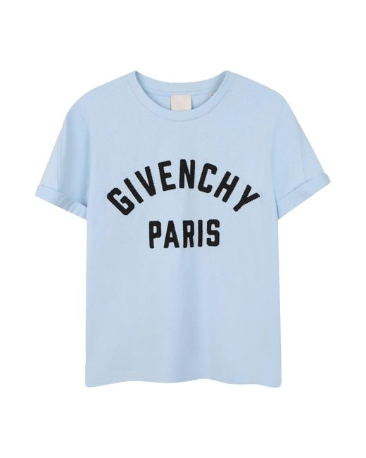 Givenchy Blue T-Shirts Con Stampa Logo