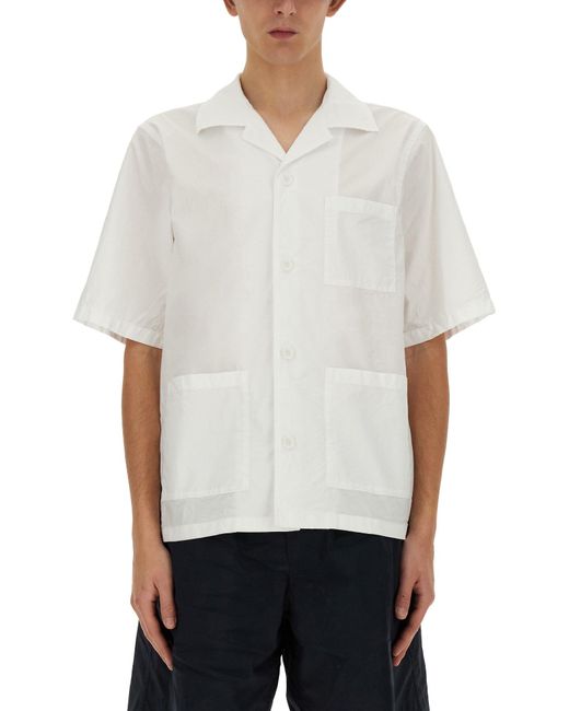 Aspesi White Button-Down Oversized Cotton Shirt for men