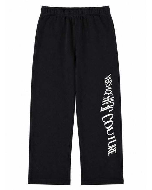 Versace Jeans Couture Black Pantalone Track Con Logo "Liquify Rubber" for men