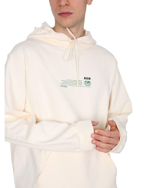 Felpa uomo altri materiali di MSGM in White da Uomo