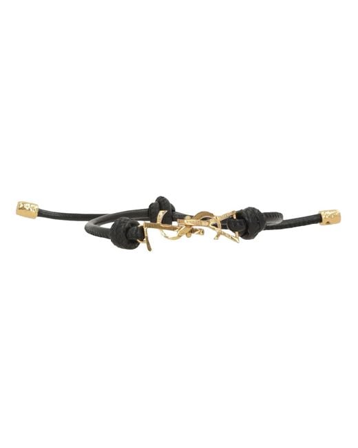 Saint Laurent White Bracelet Cassandre Leather
