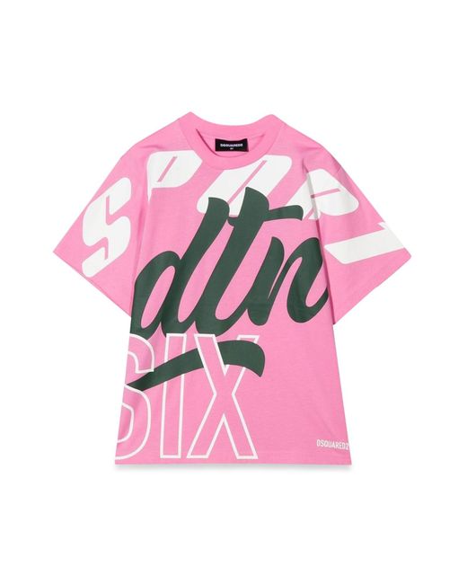 DSquared² Pink T Shirt Allover Writing