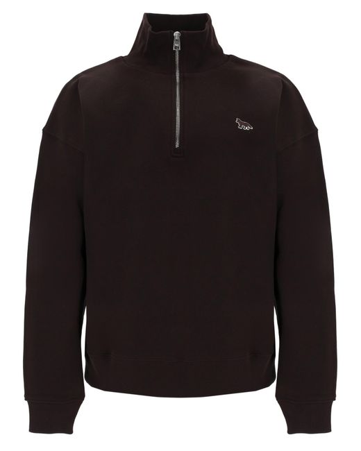 Maison Kitsuné Black Felpa Con Zip "Baby Fox"