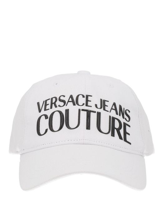 Versace Jeans Couture White Cappello Da Baseball Con Logo for men