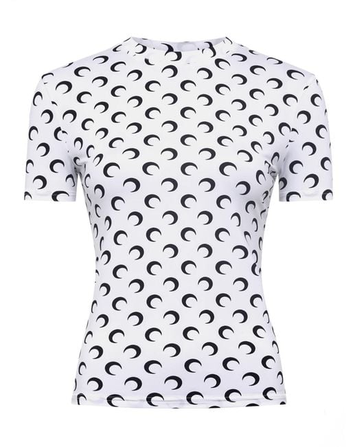 MARINE SERRE White T Shirt "Moon"